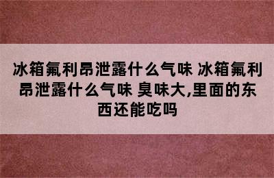 冰箱氟利昂泄露什么气味 冰箱氟利昂泄露什么气味 臭味大,里面的东西还能吃吗